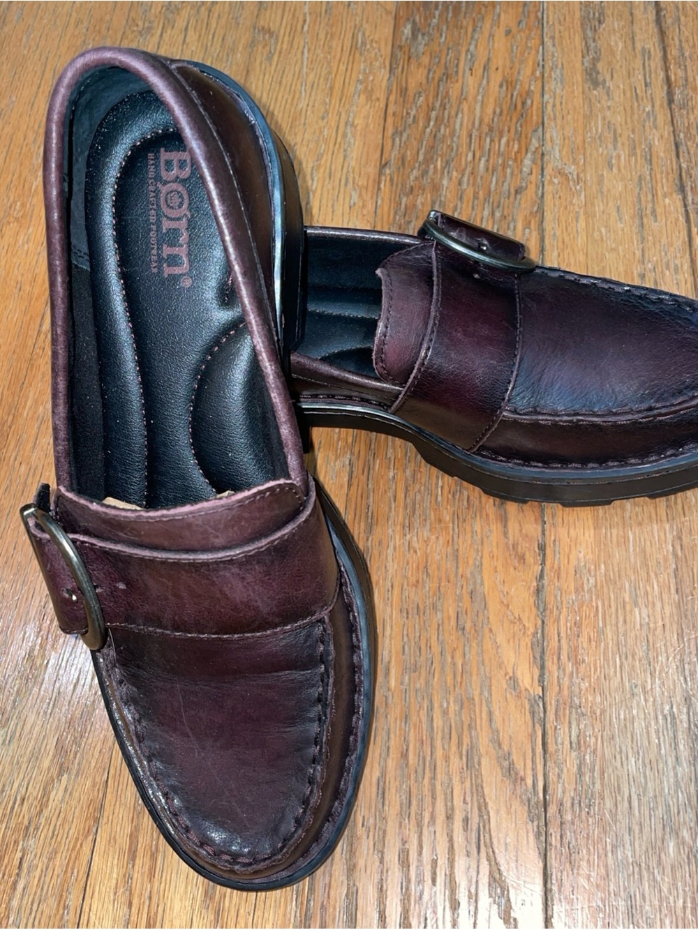 Born Contessa Loafers Womens Burgundy Brown Leather Slip-On Comfort Shoes 6 NEW - Picture 4 of 7